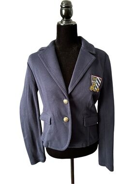 Tommy Hilfiger Navy Blazer with Embroidered Crest